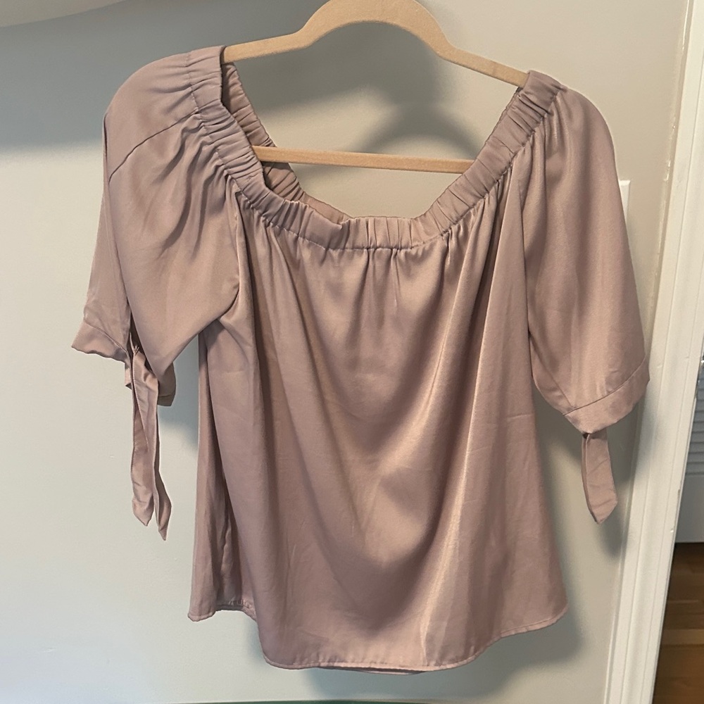H&M Mauve Off-Shoulder Blouse